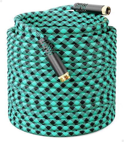 WELLUCK 100 FT Garden Hose - Flexible Water Hose, Lightweight Non-Expanding hose, Leak proof, Pressure Resistant for Yard, Outdoor, 3/4 Inch Solid Brass Fittings and 5-Layer PVC Core