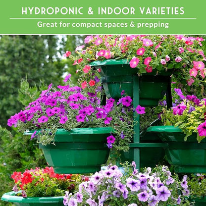 Hydroponic & Indoor Garden Seed Kit – Survival Garden Seeds | 20 Compact Heirloom Vegetable & Herb Varieties - Apartment, Small-Space, Patio & Vertical Tower Growing - Family Garden Gift