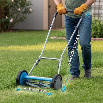 American Lawn Mower 2205-14 14-Inch 5-Blade Reel Lawn Mower, U-Handle