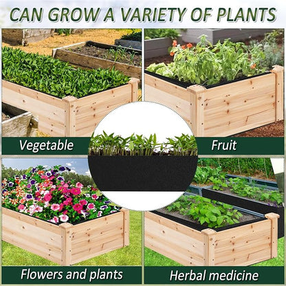 2PCS Raised Garden Bed Liner Fabric Raised Garden Bed Breathable Drainage Rectangle Grow Bags with Handles Fabric Garden Bed for Outdoor Garden Bed Holds Soil - 4ft x 2ft x 1ft