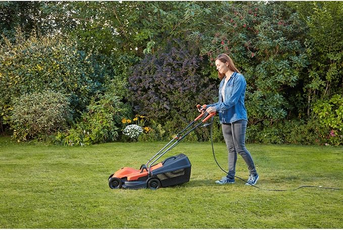 Black + Decker bemw451bh-qs Wired Lawnmower 3 Height 32 cm, 1200 Watt, Orange