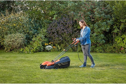 Black + Decker bemw451bh-qs Wired Lawnmower 3 Height 32 cm, 1200 Watt, Orange