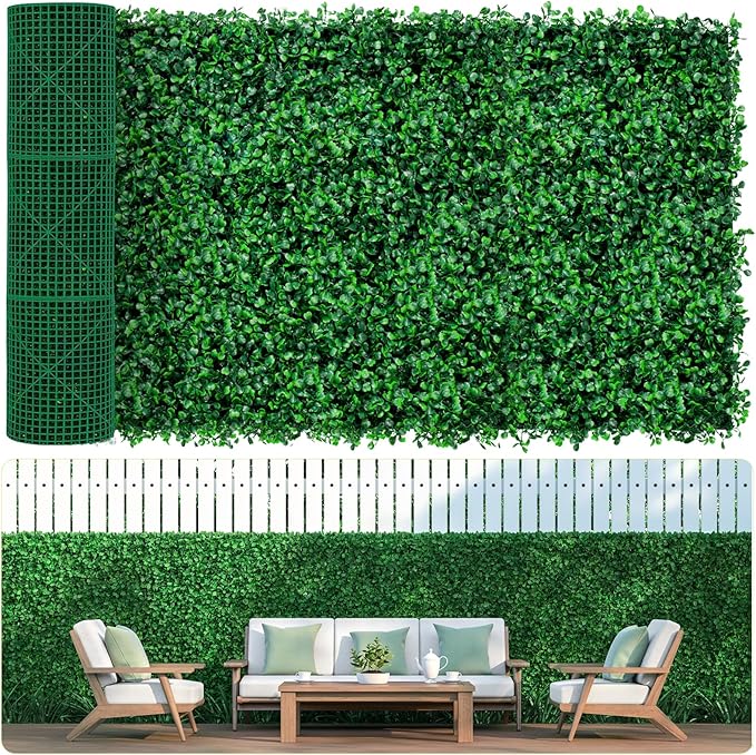 AOKIIE 48"x120" Artificial Grass Roll Wall, UV-Anti Boxwood for Outdoor | Grass Wall Panels UV-Anti & Weatherproof Boxwood Hedge, Privacy Greenery Screen for Outdoor Patio, Garden Fence Backdrop