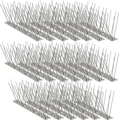 Bird Spikes,20Pcs,Stainless Steel Spikes with Base,Keep Woodpeckers Pigeon Raccoons Away,Anti Climb Spikes for Graden Patio Fence,16Ft