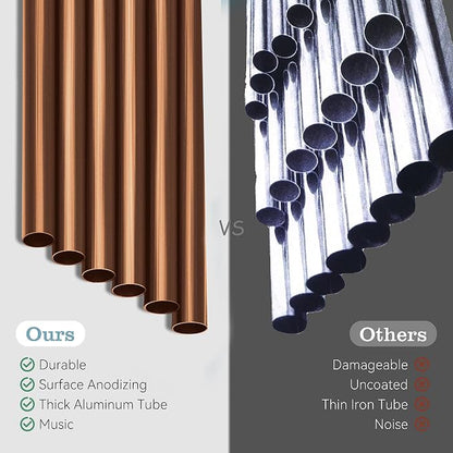 28" Wind Chimes for Outside, Windchimes Outdoor Coffee,Yard Decoration | Deep Tone,Lovely Wind Chimes,6 Aluminum Tubes,Enjoyable Atmospher,Gift Choice