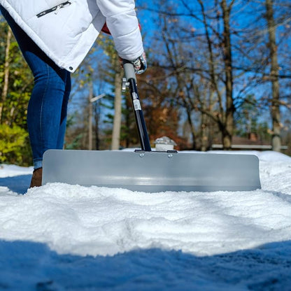 Radius Garden 90311 24-inch Heavy-Duty Snow Push Plow Shovel, Grey