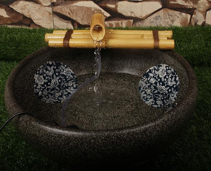 Bamboo Water Fountain Medium 12 Inch Three Arm Style without Pump, Indoor or Outdoor Zen Garden Decor Fountain, Natural, Split Resistant Bamboo, Combine with Any Container to Create Your Own Fountaion