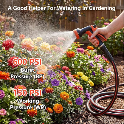 SheeChung Short Garden Hose 2ft x 5/8",Water Hose for Hose Reel Faucet,Lightweight Outdoor Hose with Handle,Flexible,Male to Female Fittings,Heavy Duty Small Leader Hose,3/4"GHT