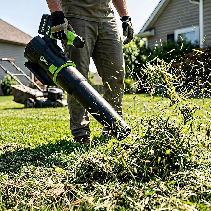 GarveeTech Electric Leaf Blower, 650CFM & 200MPH | Cordless Leaf Blower with 4.0Ah Battery, Lightweight Battery Blowers for Lawn, Patio, Yard, Garden, Outdoor