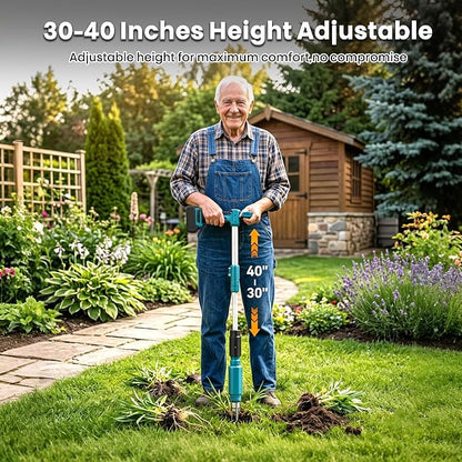 Electric Stand Up Weed Puller Tool with Long Handle, Lightweight & Portable Design, Total 4000 mAh Batteries, Adjustable Garden Weed Remover Tool For Lawn Yard, No Bending Grandpa's Weeder Tool