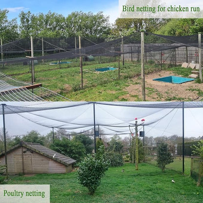 Bird Netting for Chicken Coop 20x20Ft, 1/2" Mesh, Strong Woven Poultry Netting Roof Cover for Chicken Run, Heavy Duty Bird Net for Fruit Trees, Blueberry, Vegetables, Garden Protection