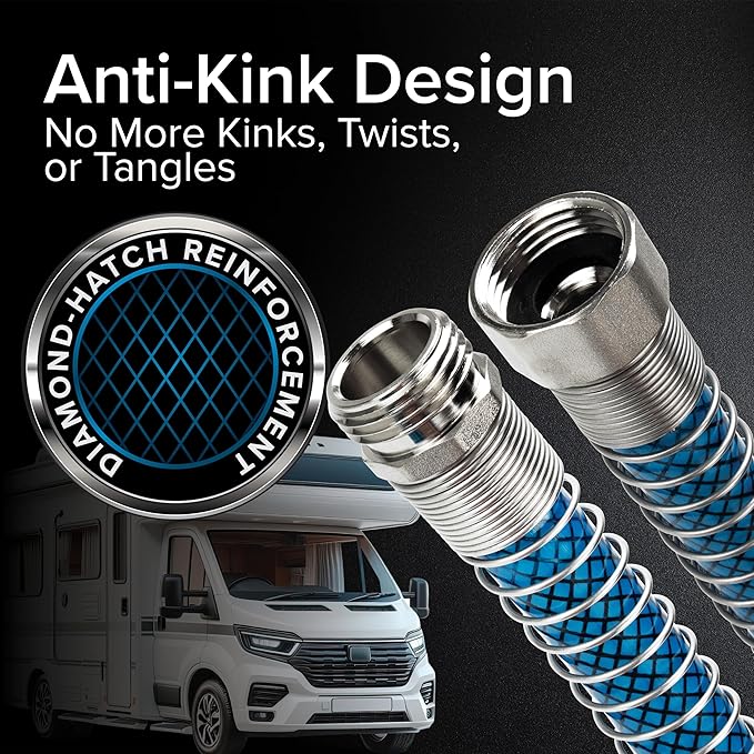 Camco TastePURE 4-Foot Premium Camper/RV Drinking Water Hose-Features a Heavy-Duty No-Kink Design with Strain Relief Ends&5/8-Inch Inside Diameter-NSF Drinking Water Safe Certified (22813) (Pack of 3)