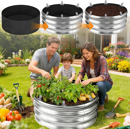 2 Sets 2 x 2 x 1 ft Raised Garden Bed Liner Bag, Breathable Grow Bed Fabric Liners with Clips and Gloves, Garden Box Non Woven Bag for Outdoor Plants Growth Keep Soil Isolation (No Garden Bed)