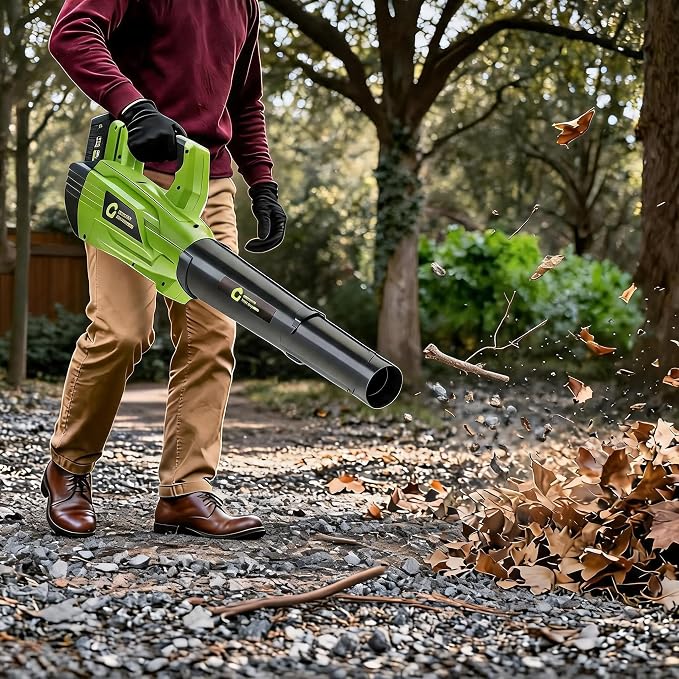 GarveeTech Electric Leaf Blower with Battery and Charger | Cordless Leaf Blower with 700CFM & 250MPH, 20V Handheld Battery Leaf Blowers for Lawn Care, Leaves Cleaning, Dust Blowing