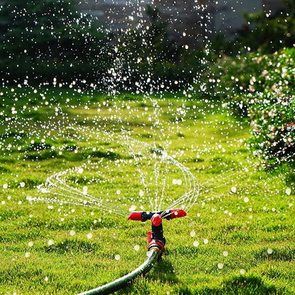 Eden 94141 Adjustable 360° Revolving Sprinkler for Lawn and Garden – 15 Nozzles, 5" Riser, Spike Base