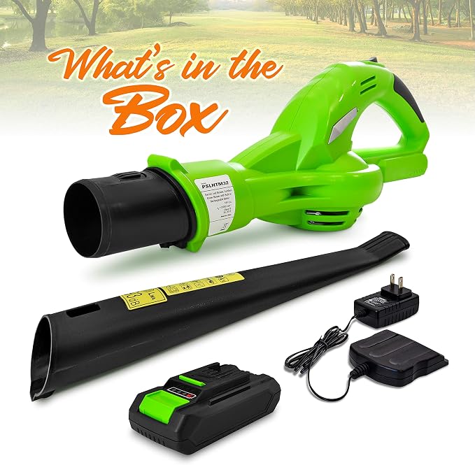 Serenlife Lightweight Cordless Leaf Blower - 18V, 55 MPH Air Speed - Perfect for Decks, Gutter Cleaning, Snow & Small Yards - Rechargeable Battery & Charger Included - Charge Time 4 Hours - Only 5 lbs