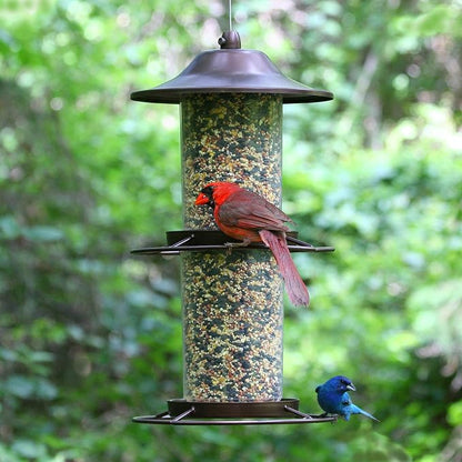 Perky-Pet Large 2-Tier Panorama Wild Bird Outdoor Feeder with Hanging Hook - 325SCOMBO-1SR - 4.5 lb Seed Capacity - Durable Construction - Versatile Hanging with Included Hook