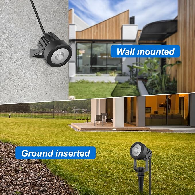 Solar Spot Lights Outdoor, Landscape Spotlights IP65 Waterproof 9.8ft Cable, Dusk to Dawn Solar Uplights for Tree Garden Yard Driveway Porch Walkway Pool (6-in-1, 3000K Warm White)