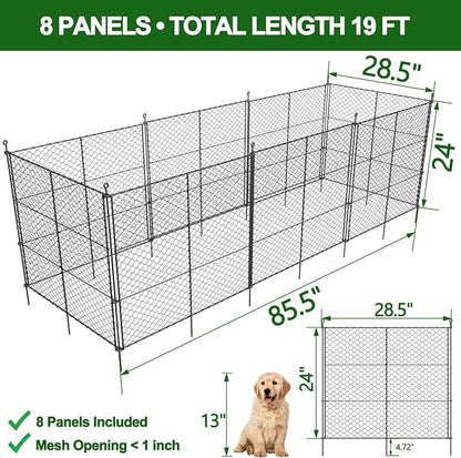 8 Panels Chicken Wire Plant Protectors, 19ft(L) x 24in(H) Plant Protectors from Animals, Raised Garden Bed Fencing, Garden Protection Bunny Barricades from Chicken Squirrels for Vegetables