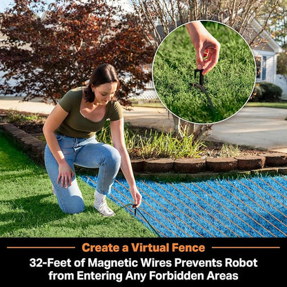 LawnMaster OcuMow™ VBRM701YAMIDR Perimeter Wire Free Robot Lawn Mower Cuts 1/6 Acre Optical Navigation,Obstacle Avoidance Auto-Charging Station, No Go Function, WiFi & Bluetooth Connection APP Control