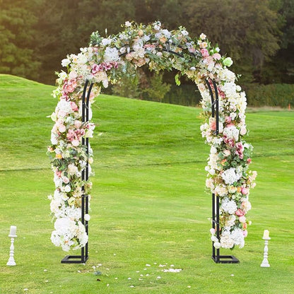 Garden Arch Trellis for Climbing Plants Outdoor, Wedding Arch with Base-94.5"(H)*55"(W), Balloon Arch Stand for Ceremony Valentines Day Birthday Baby Shower Garden Floral