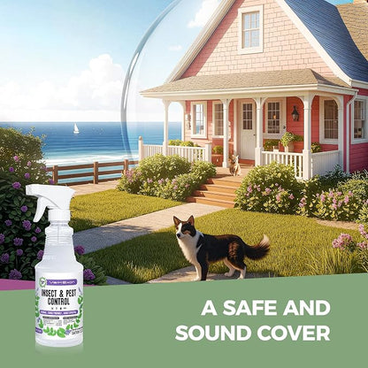 VermExon Peppermint Oil Insect & Pest Control Spray – 32oz Natural Plant-Based Bug Killer for Spiders, Ants, Flies, and Other Insects, Safe for Home & Kitchen Use