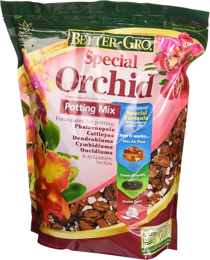 Sun Bulb Company 8305 Better Gro Orchid Plus Bloom Booster Fertilizer, 16-Ounce & 50000 Better Gro Special Orchid Mix, 4-Quart