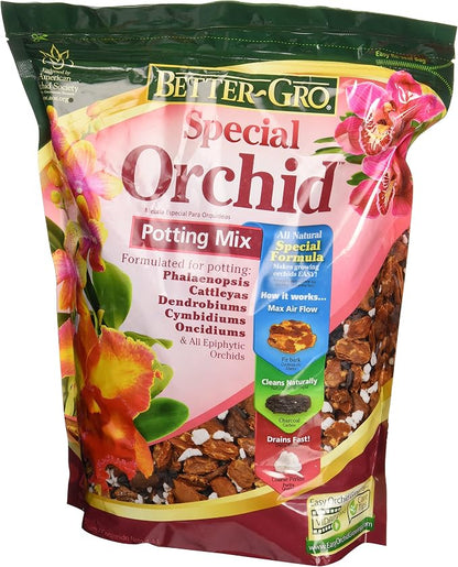 Sun Bulb Company 8305 Better Gro Orchid Plus Bloom Booster Fertilizer, 16-Ounce & 50000 Better Gro Special Orchid Mix, 4-Quart