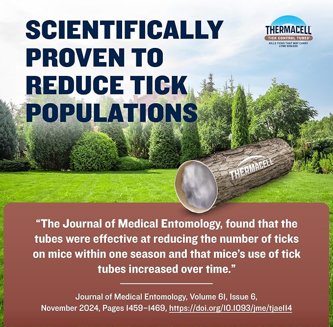 Thermacell Tick Control Tubes; 12 Per Box; No Spray, Easy-to-Use; Kills Ticks That May Carry Lyme Disease; Place in Backyard, Gardens or Wooded Areas Twice a Year; Won't Harm Kids, Pets or Environment