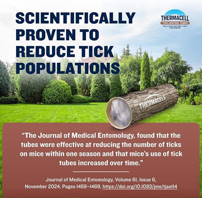 Thermacell Tick Control Tubes; 12 Per Box; No Spray, Easy-to-Use; Kills Ticks That May Carry Lyme Disease; Place in Backyard, Gardens or Wooded Areas Twice a Year; Won't Harm Kids, Pets or Environment