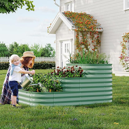 IDEALHOUSE 3-Tier Galvanized Raised Garden Bed 60.6x42.1x30.7 Inch, Exclusive Layered Planting Design for Shallow & Deep Root Plants, Eliminates Root Competition, Maximize Vertical Space, Green