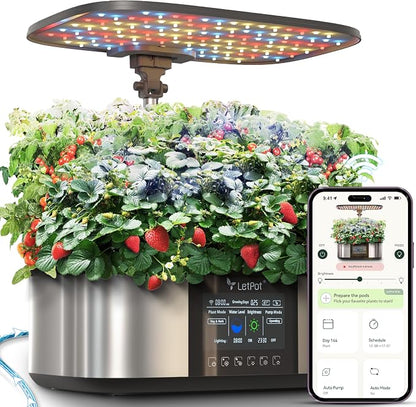 LETPOT LPH-Max 21-Pod Hydroponic Growing System Kits, Smart Indoor Garden with APP & WiFi Control, Auto Watering & Nutrient Supply, 36W Full Spectrum LED Grow Light, 7.5L Tank, Up to 30" Height