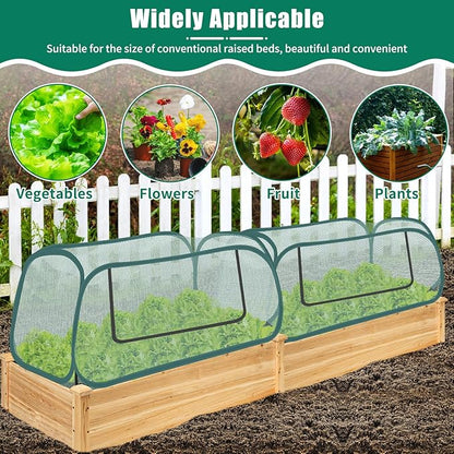 ANGAR 2Pack Garden Covers for Raised Beds, Pop Up Mesh Plant Covers for Outdoors, 30% Sunblock Plant Shade Tent, Crop Cage for Seedlings Vegetable Against Birds, Animals, with 8 Stakes (45"X22"X16")