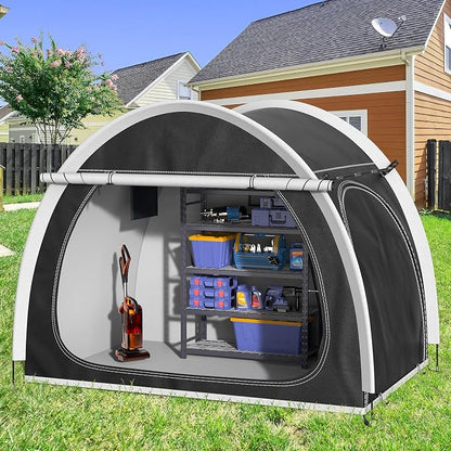 Bike Storage Shed Tent, Oversized Storage Tent for 3-4 Bikes, Portable Foldable Garage/Garden Storage Tents, Waterproof Anti-uv Outdoor Bicycle Cover