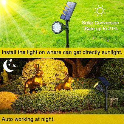 ROSHWEY Outdoor Solar Lights, 600LM Solar Garden Lights Waterproof Solar Spot Lights for Yard Backyard Patio Pond Garage (Warm White, 4Pack)