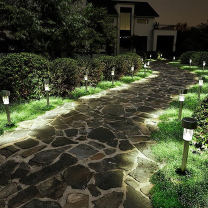 SOLPEX Solar Garden Lights Outdoor, 6 Color 12 Pack Stainless Steel Led Pathway Lights,Halloween/Christmas Solar Decorative，Christmas Decor for Patio, Lawn, Yard,Landscape and Walkway