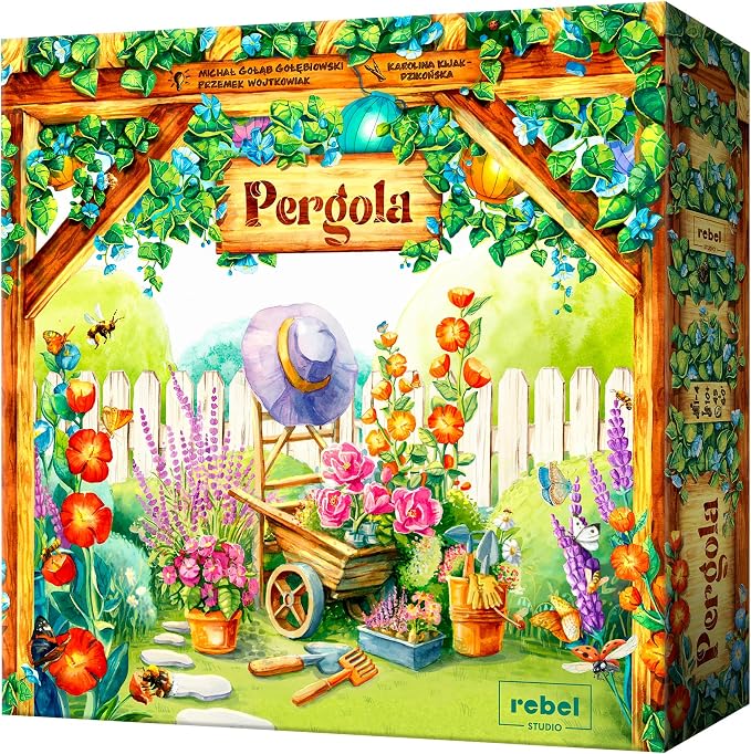 Rebel Studio Pergola Board Game - Euro-Style Gardening Strategy Game with Action Drafting, Tile Placement & Set Collection for Kids & Adults, Ages 10+, 1-4 Players, 45-60 Min Playtime
