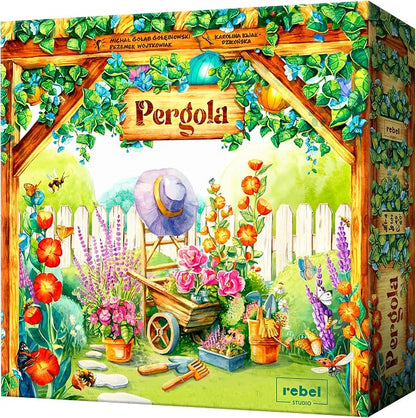 Rebel Studio Pergola Board Game - Euro-Style Gardening Strategy Game with Action Drafting, Tile Placement & Set Collection for Kids & Adults, Ages 10+, 1-4 Players, 45-60 Min Playtime