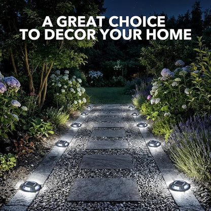 AGPTEK Solar Driveway Lights Outdoor 1 Pack, 2 Color Modes LED Deck Dock Marine Waterproof Security Marker Lights for Step Sidewalk Stair Garden Pathway Walkway Yard(Blue Light/Cool White)