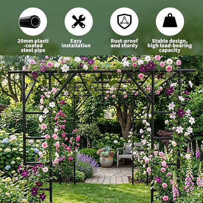 Large Grape Vine & Cucumber Trellis, 11FT Large Outdoor Garden Arch Trellis, Outdoor Plant Stand