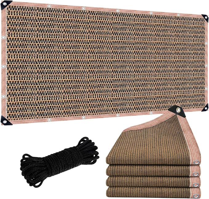 12 x 16 FT 90% Sun Shade Cloth Outdoor Patio Mocha Pergola Shades Cover Privacy Screen UV Block Porch Screens Canopy for Patio Outside Outdoor