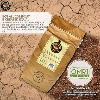 Charlie's Vegan Compost - Concentrated Organic Gardening Vegan Cruelty Free Plant Soil Amendment Dirt Booster - Indoor or Outdoor Garden Farming, Increase Yield in Vegetables, Plants - 10 Lb