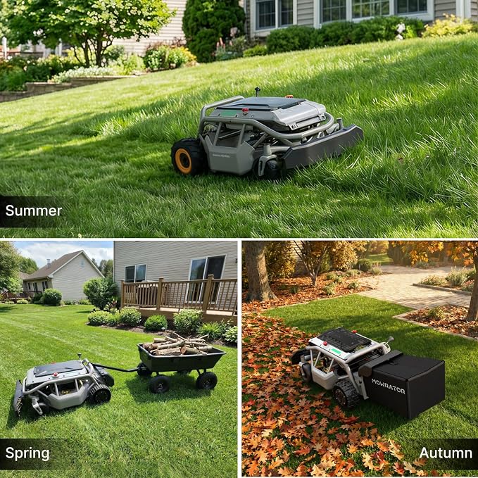 Mowrator S1 2WD 56V 12Ah Remote Control Lawn Mower, 45% (24°) Slope, Upgraded with Grip Tread Tires & Metal Hubcaps, 21" Steel Blade, 1.8–4.6" Height, Covers up to 0.75 Acre, Mulching Blade Included