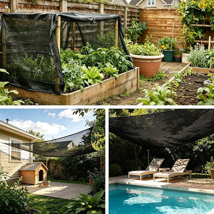 Shade Cloth, 20FT X 48FT 40% Black Outdoor Woven Sun Shade with Grommets, Durable Breathable Netting Shading Antifreezing for Patio, Garden, DIY Home, Plants Cover, Greenhouse, Dog Kennel