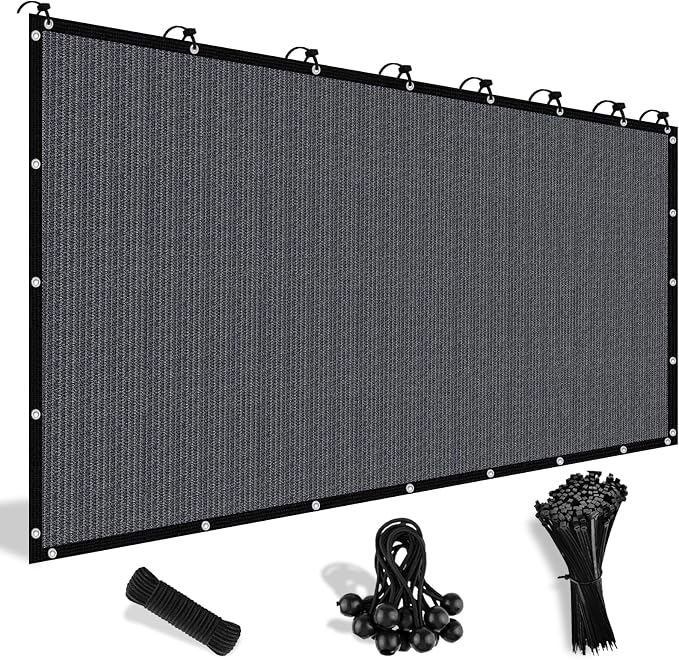 Shade&Beyond 90% Sun Shade Cloth with Grommets, 5' X 10' Pergola Shade Cover Canopy, Mesh Tarp Sun Screens for Patio, Outdoor, Garden, Backyard, Blue Gray