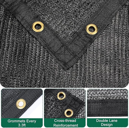 Kesfitt 50% Shade Cloth 20x48 ft, Breathable HDPE Mesh Sun Shade Tarp for Garden & Greenhouse, UV Resistant Outdoor Shade Fabric with Copper Grommets for Plants, Patio, Yard