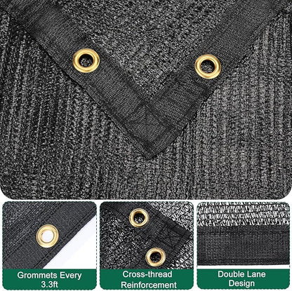 Kesfitt 50% Shade Cloth 20x20 ft, Breathable HDPE Mesh Sun Shade Tarp for Garden & Greenhouse, UV Resistant Outdoor Shade Fabric with Copper Grommets for Plants, Patio, Yard