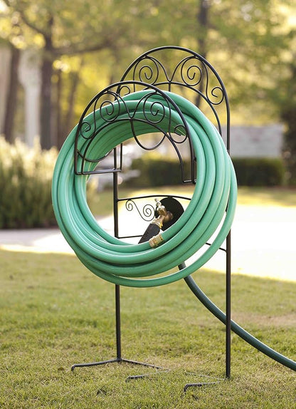 Liberty Garden 640 Carrington Decorative Metal Hose Stand w/Bib, Black