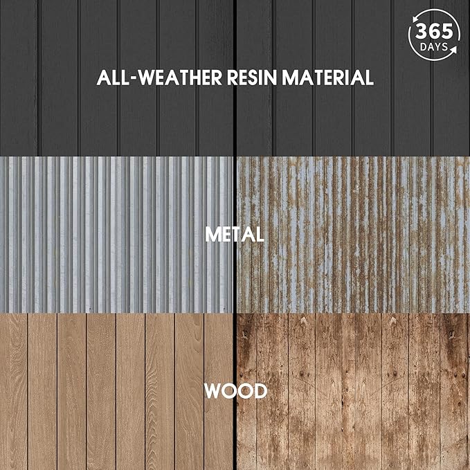 LHBGO Outdoor Storage Shed 36 Cu. Ft. Resin Garden Horizontal Storage Large Capacity Weather Resistant Storage Box, Lockable Resin Waterproof Shed