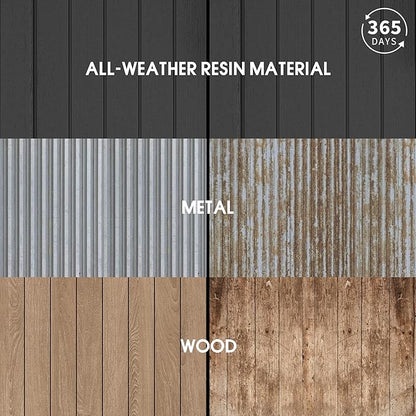 LHBGO Outdoor Storage Shed 36 Cu. Ft. Resin Garden Horizontal Storage Large Capacity Weather Resistant Storage Box, Lockable Resin Waterproof Shed